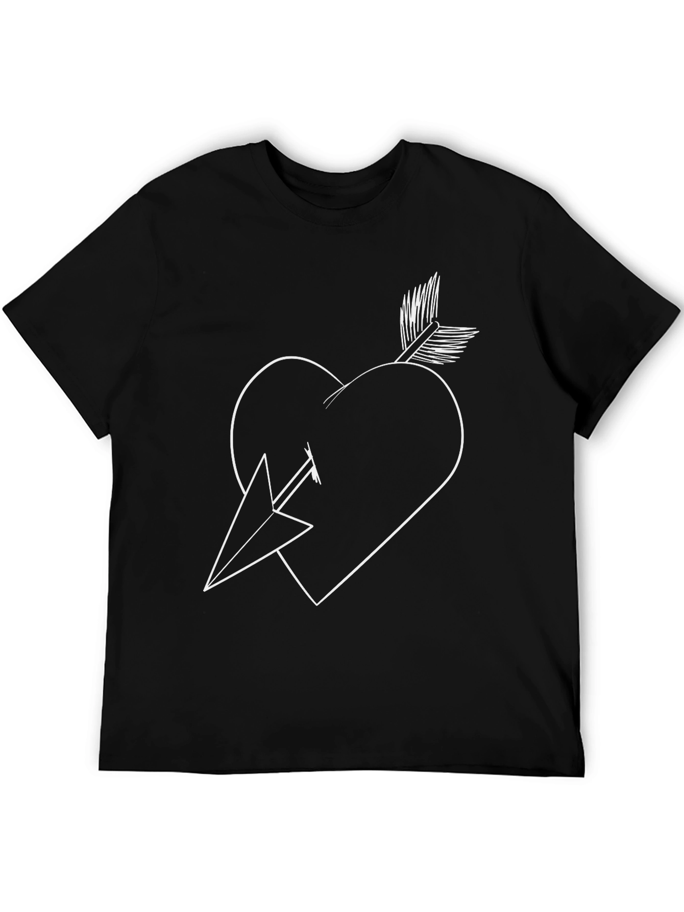 Black Heart and Arrow Graphic Tee - Black view 5