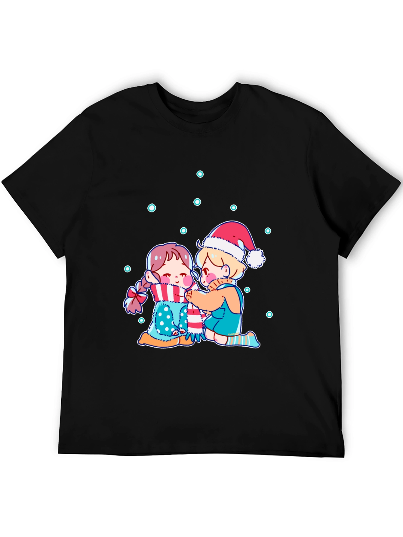 Black Festive Friends Graphic Tee view 5