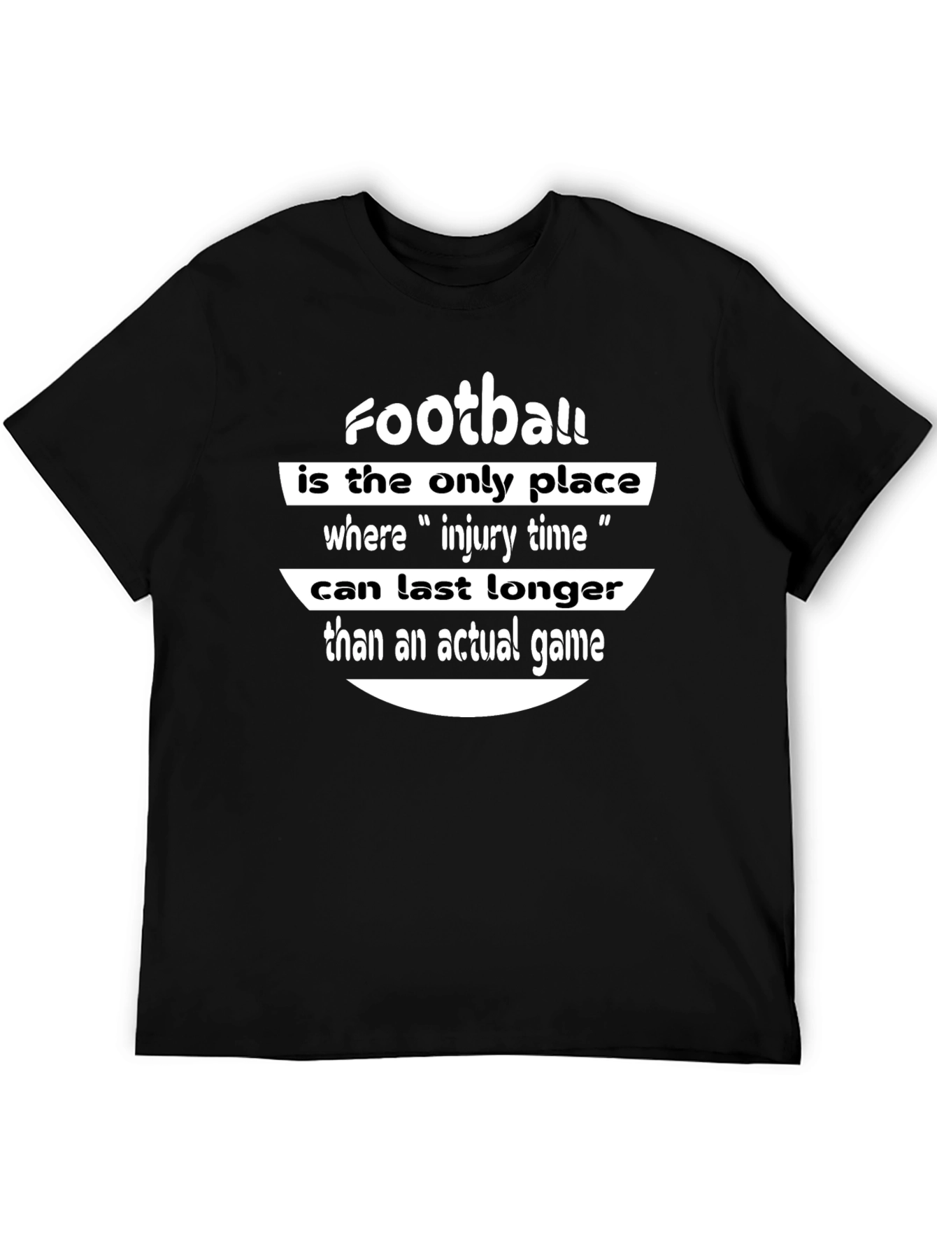 Black Funny Football Injury Time T-Shirt view 5