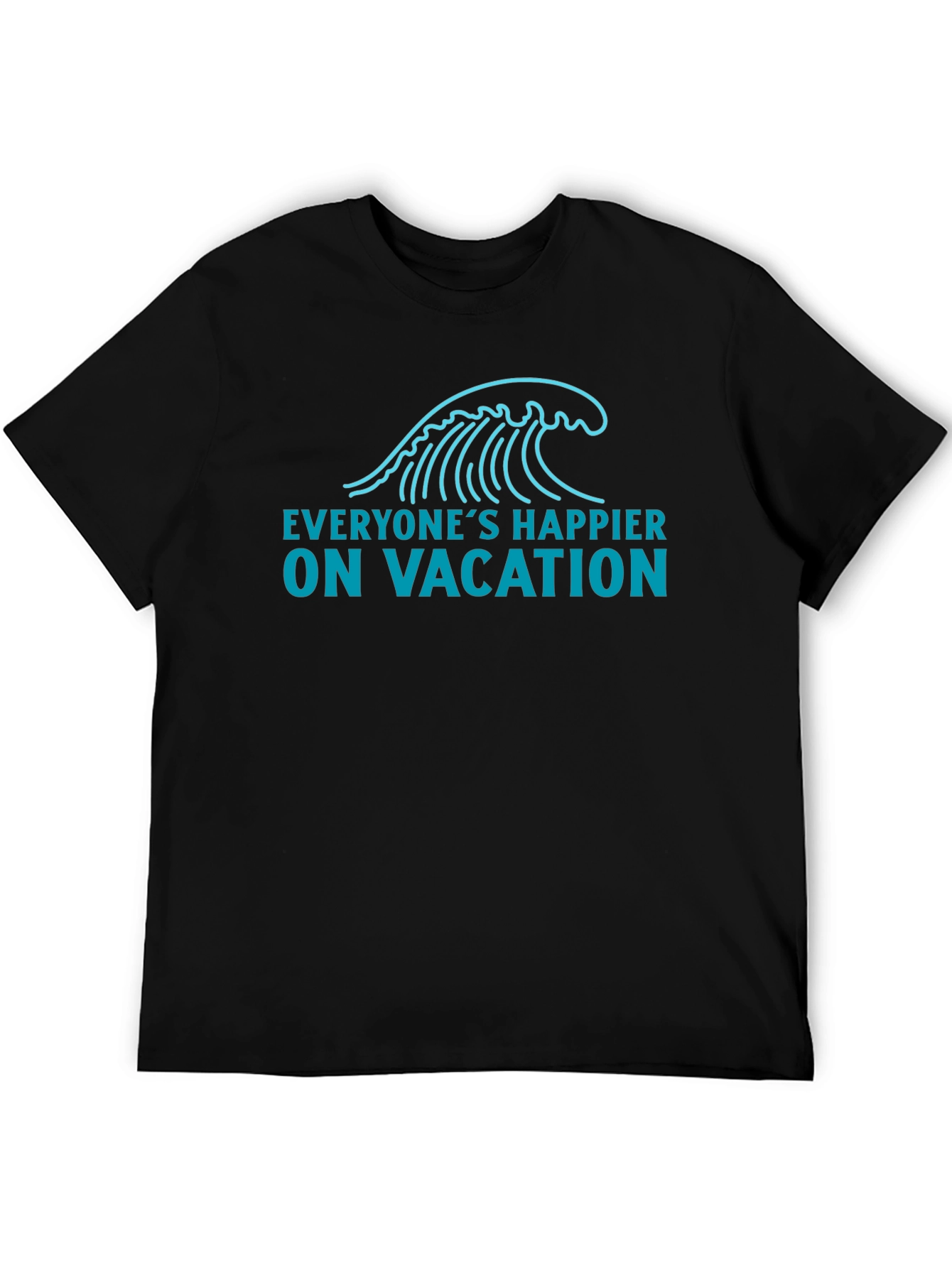 Black Vacation Wave Graphic Tee - Relaxed Fit view 5