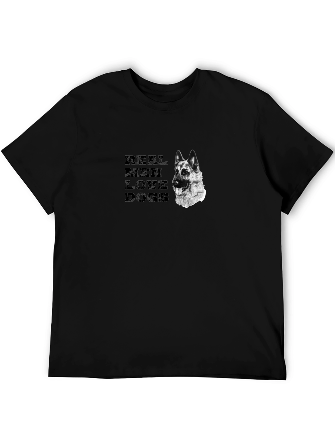 Black Real Men Love Dogs Graphic Tee view 5