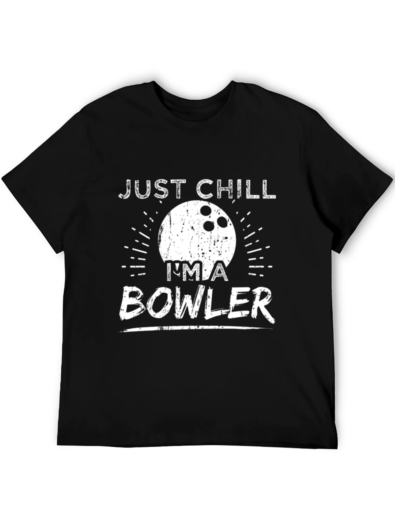 Black Just Chill I'm a Bowler T-Shirt - Black view 5