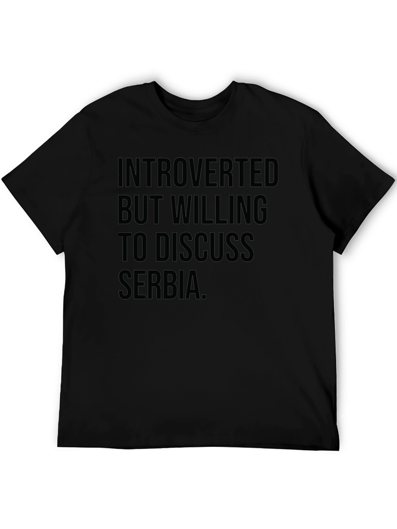 Black Introverted Serbia T-Shirt - Funny Tee view 5