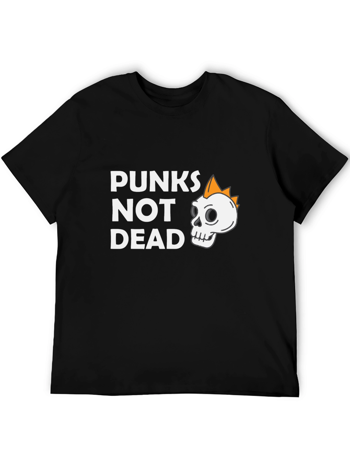 Black Punks Not Dead Graphic Tee - Skull Punk Rock T-Shirt view 5