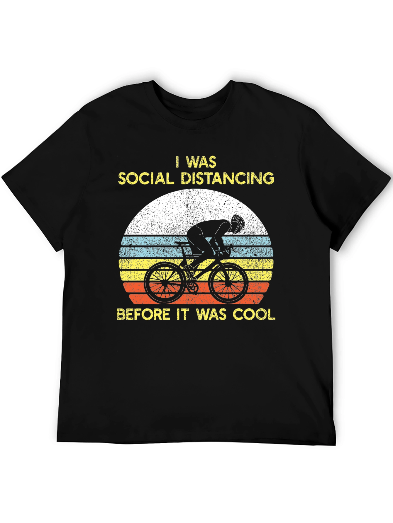 Black Social Distancing Biker T-Shirt view 5