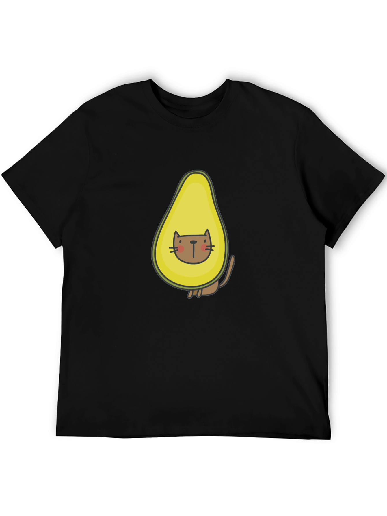 Black Avocado Cat T-Shirt - Funny Graphic Tee view 5