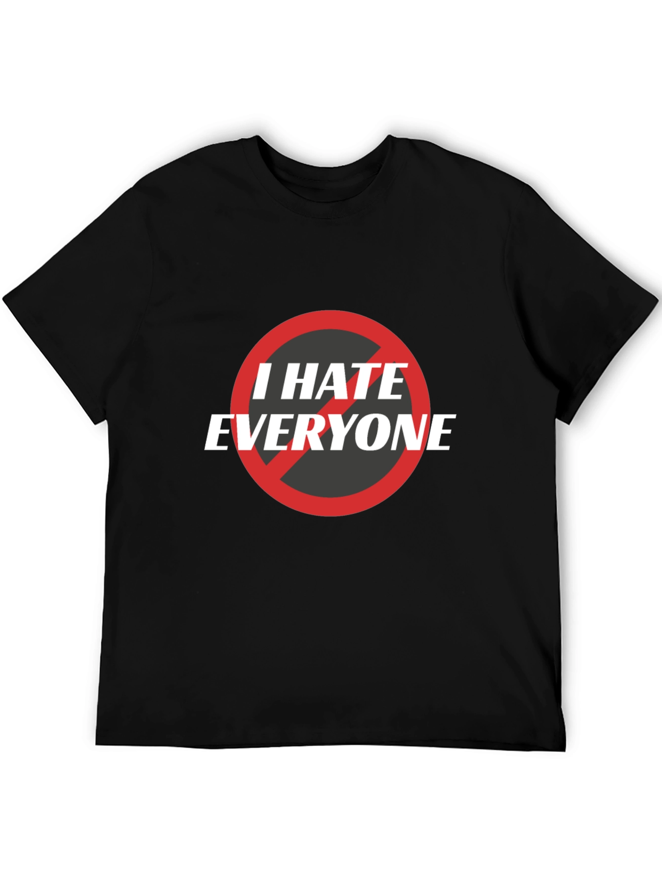 Black I Hate Everyone Graphic Tee - Unisex Black T-Shirt view 5
