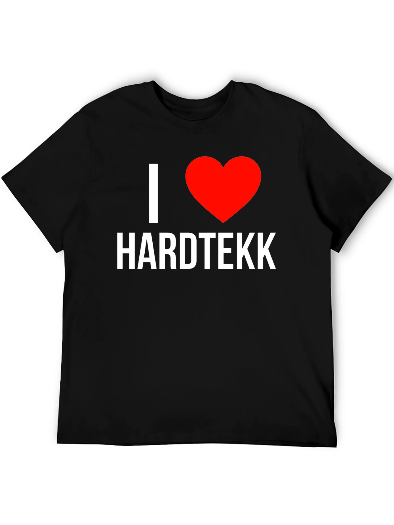Black I Heart Hardtekk Black T-Shirt - Music Lover Tee view 5