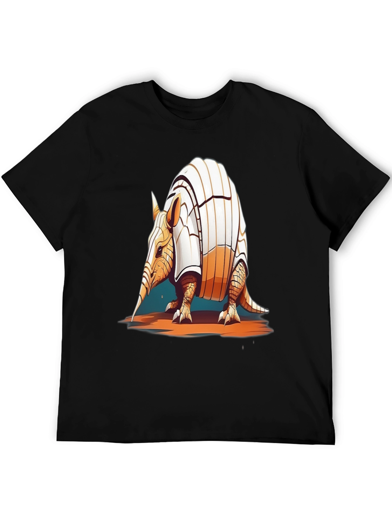 Black Armadillo Graphic T-Shirt - Cool Animal Tee view 5