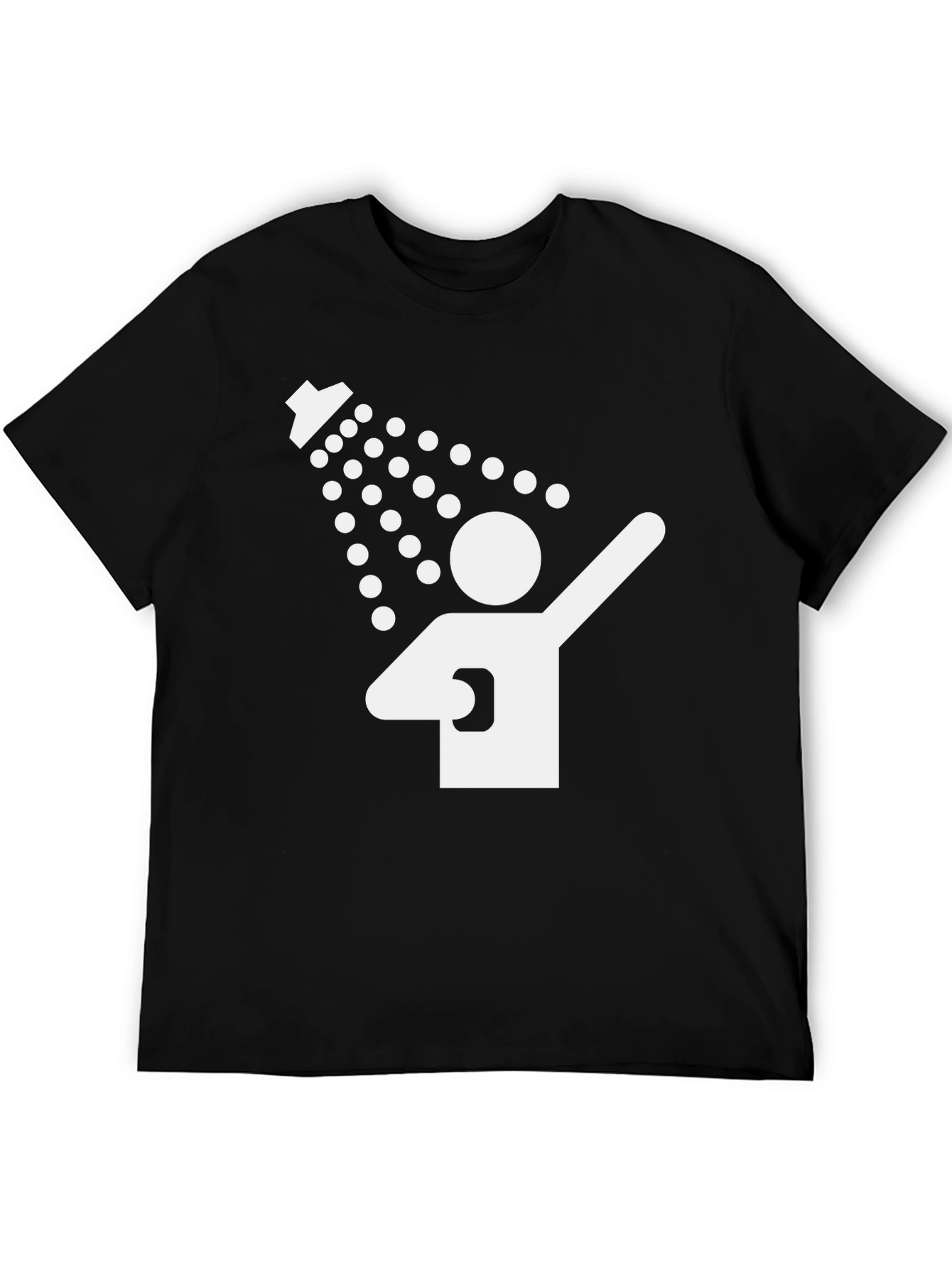 Black Funny Shower T-Shirt - Clean Humor Tee view 5