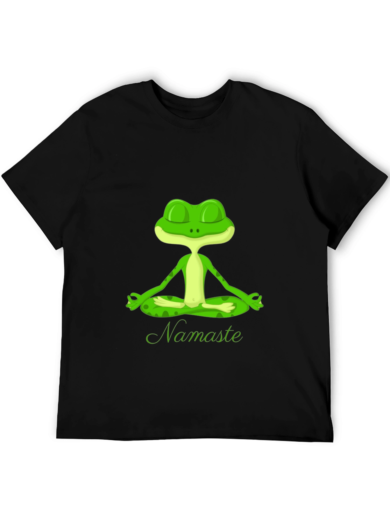 Meditating Frog Namaste Black T-Shirt - Zen Style - 5