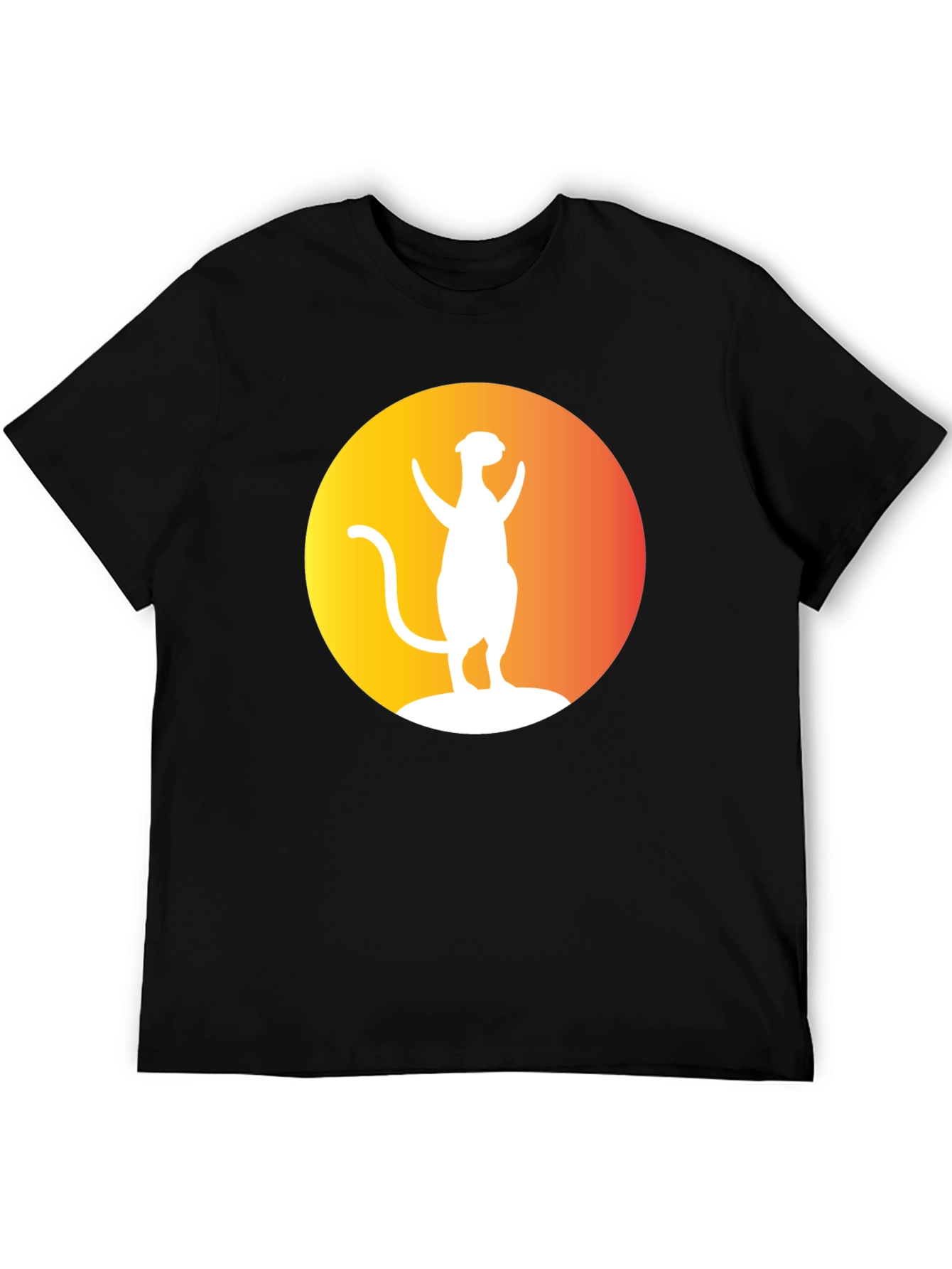 Black Meerkat Silhouette Graphic Tee - Unisex Black T-Shirt view 5