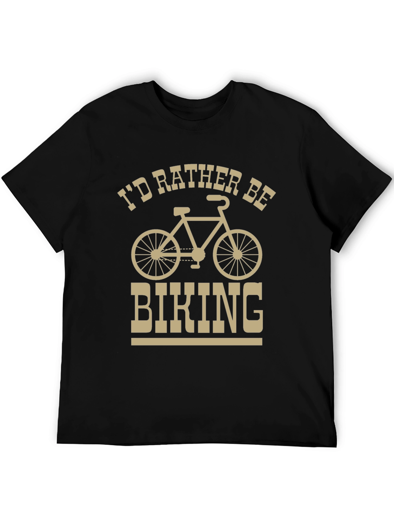 Black I'd Rather Be Biking T-Shirt - Black view 5