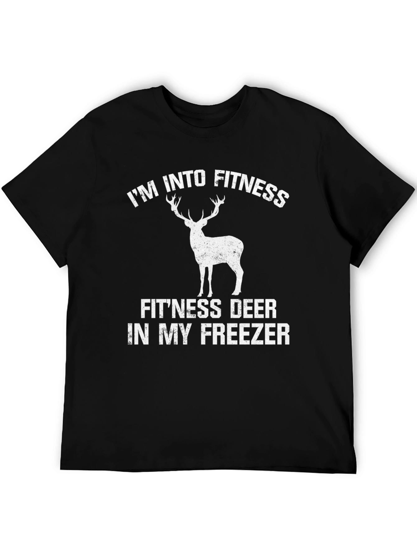 Black I'm Into Fitness Deer in My Freezer T-Shirt view 5