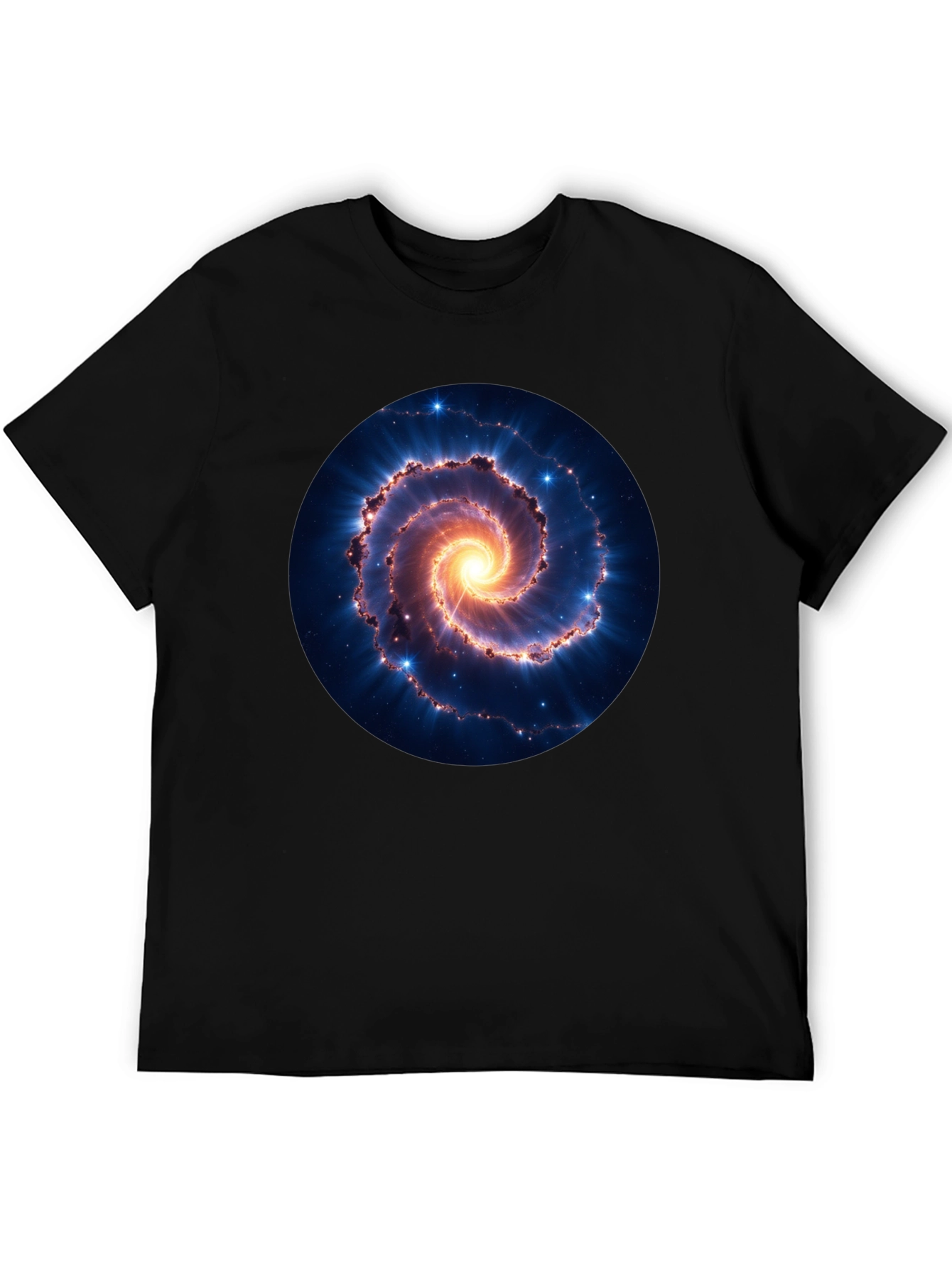 Black Spiral Galaxy Graphic Tee - Black Cotton Blend view 5