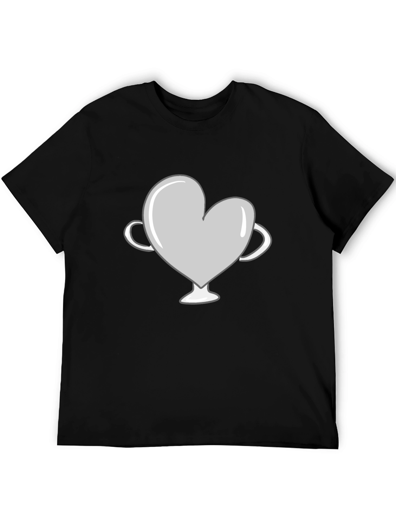 Black Heart Trophy Graphic Tee - Black Cotton Shirt view 5