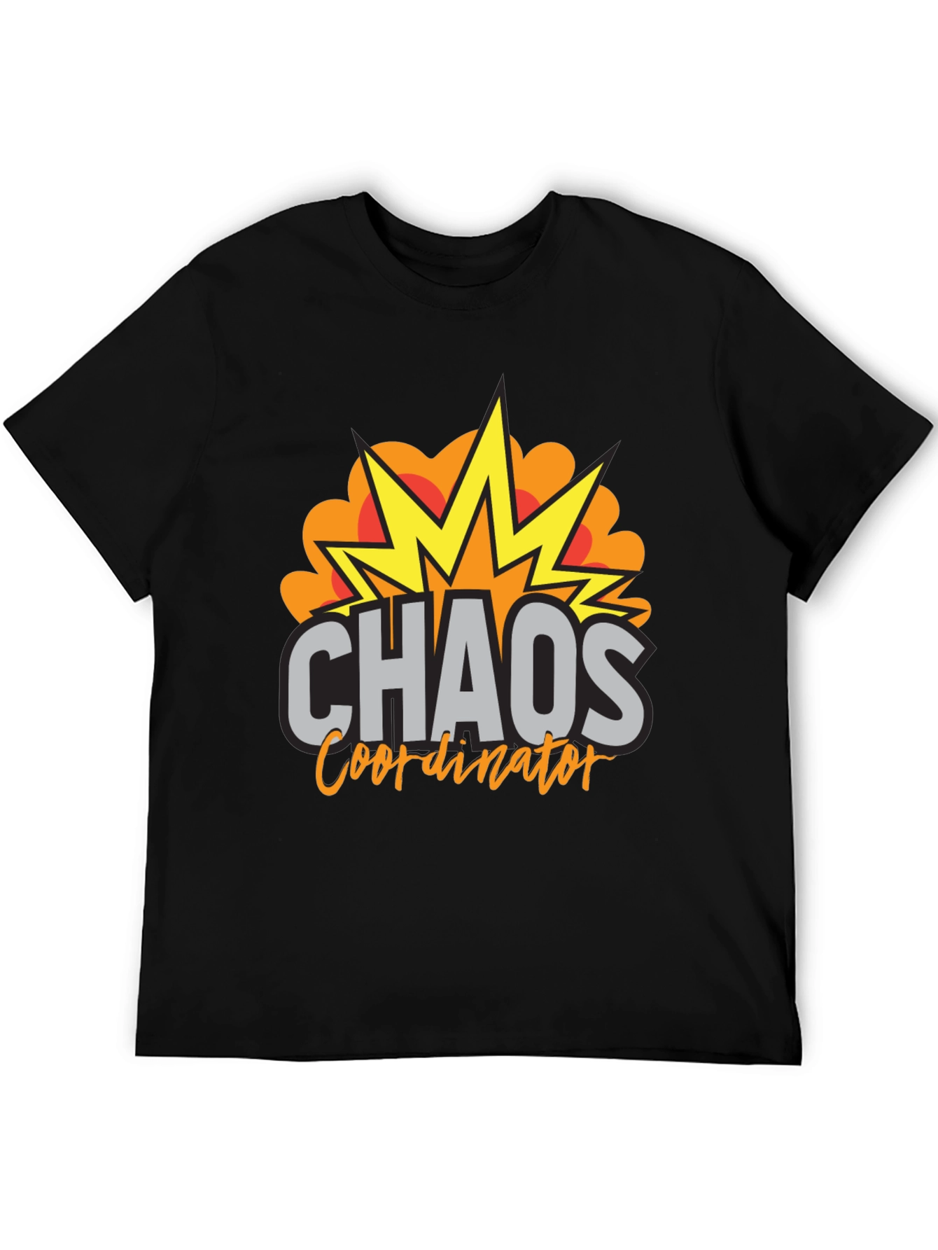 Black Chaos Coordinator T-Shirt - Funny Graphic Tee view 5