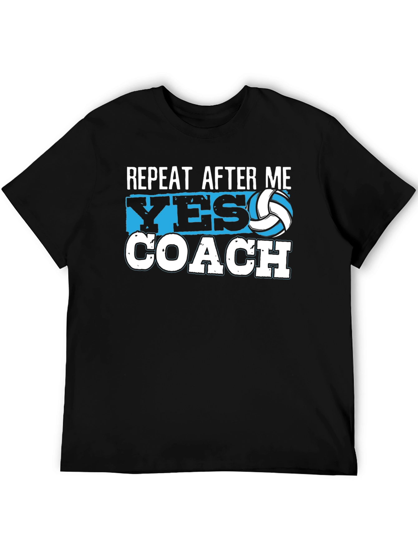 Black Repeat After Me Yes Coach Volleyball T-Shirt view 5
