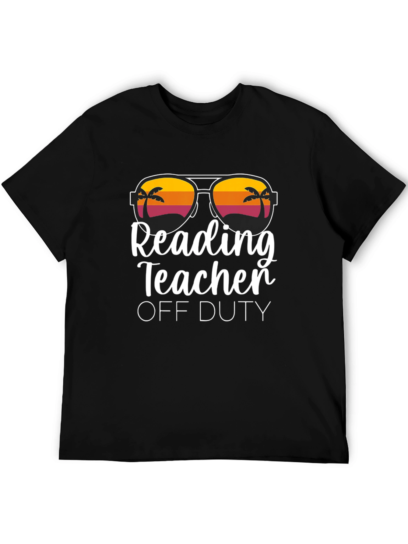 Reading Teacher Off Duty T-Shirt - Black Cotton Tee - 5