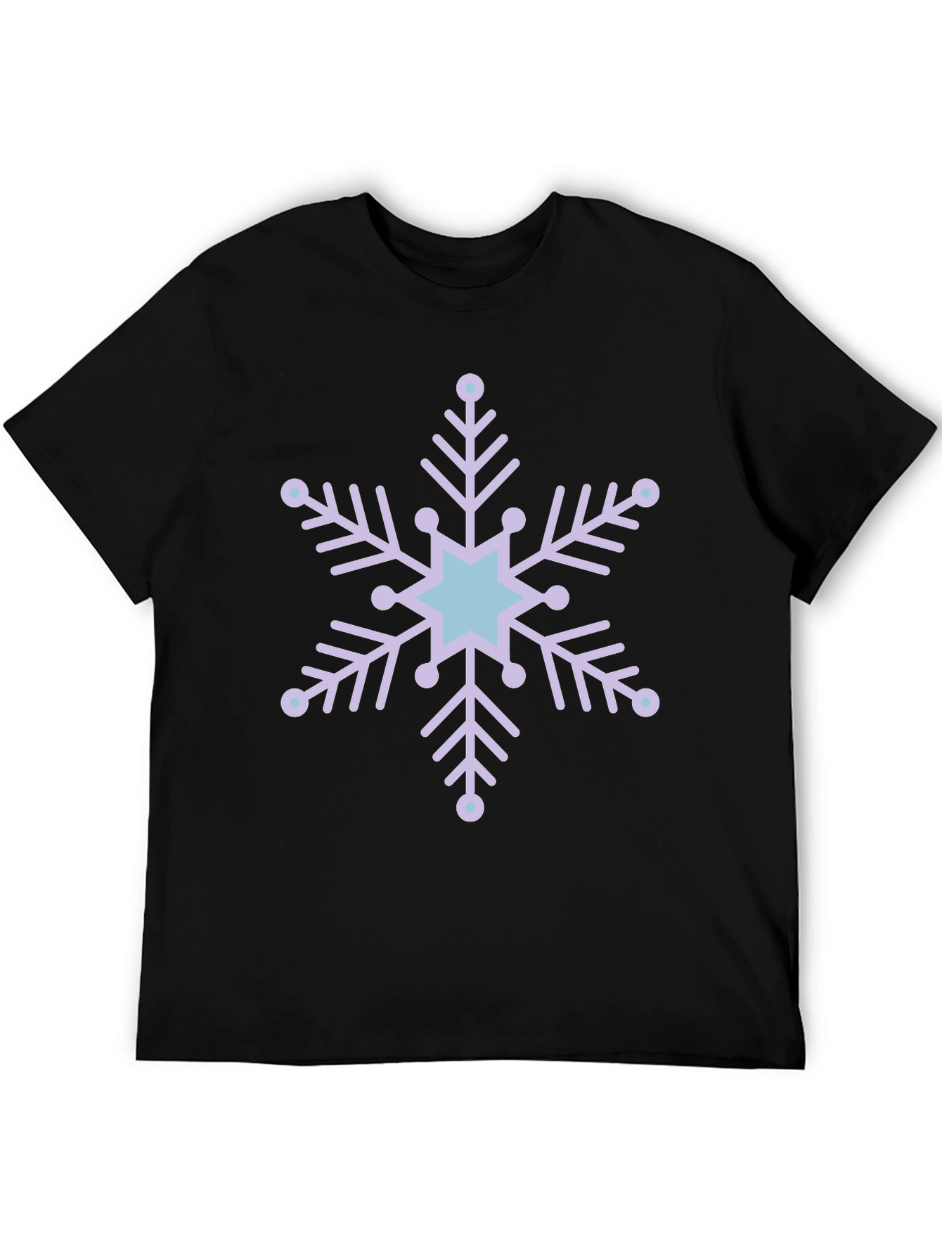 Black Snowflake Graphic Tee - Winter Holiday Style view 5