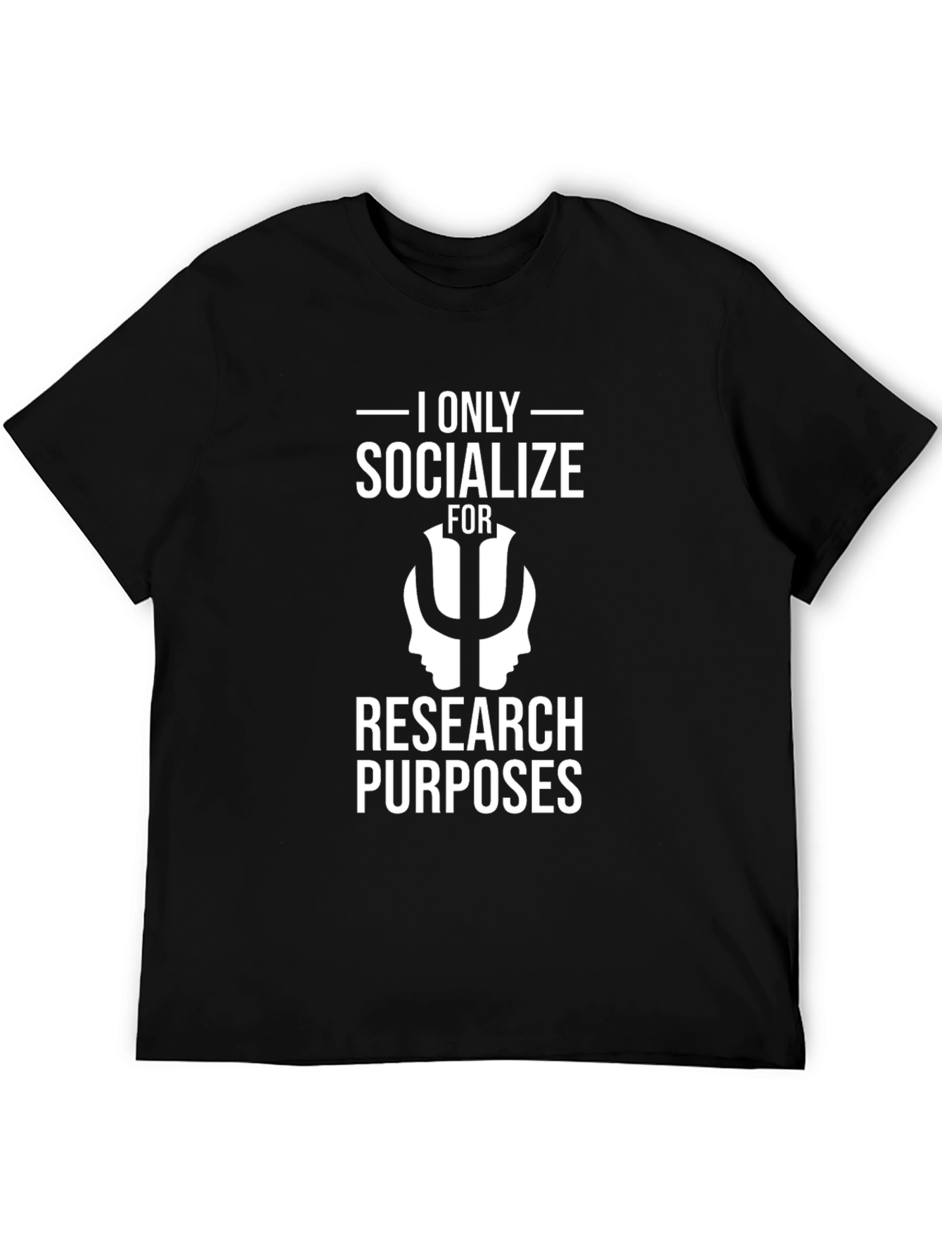 Black I Only Socialize For Research T-Shirt - Black view 5