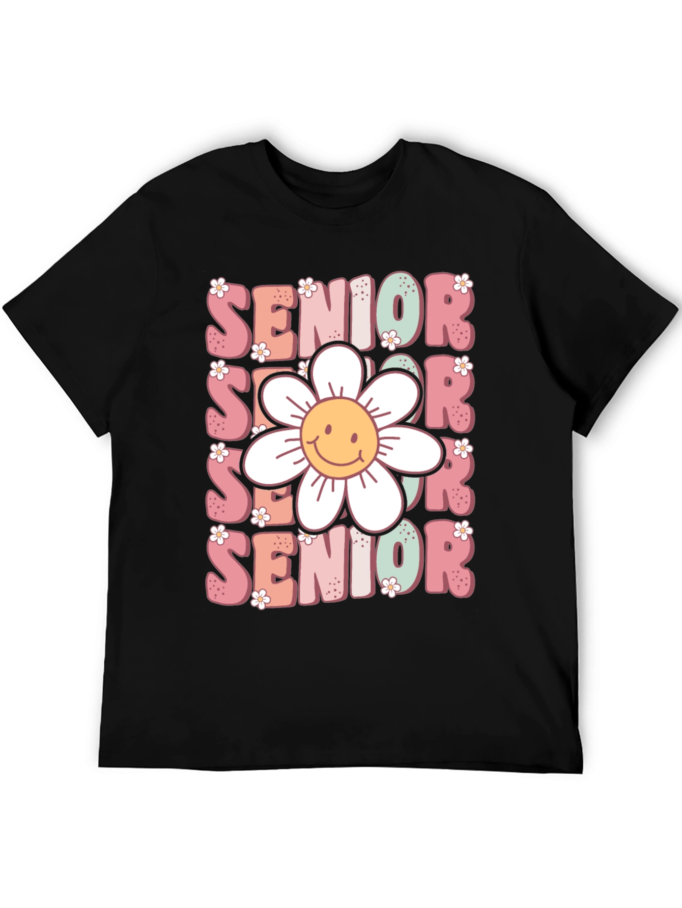 Black Senior Flower Graphic Tee view 5