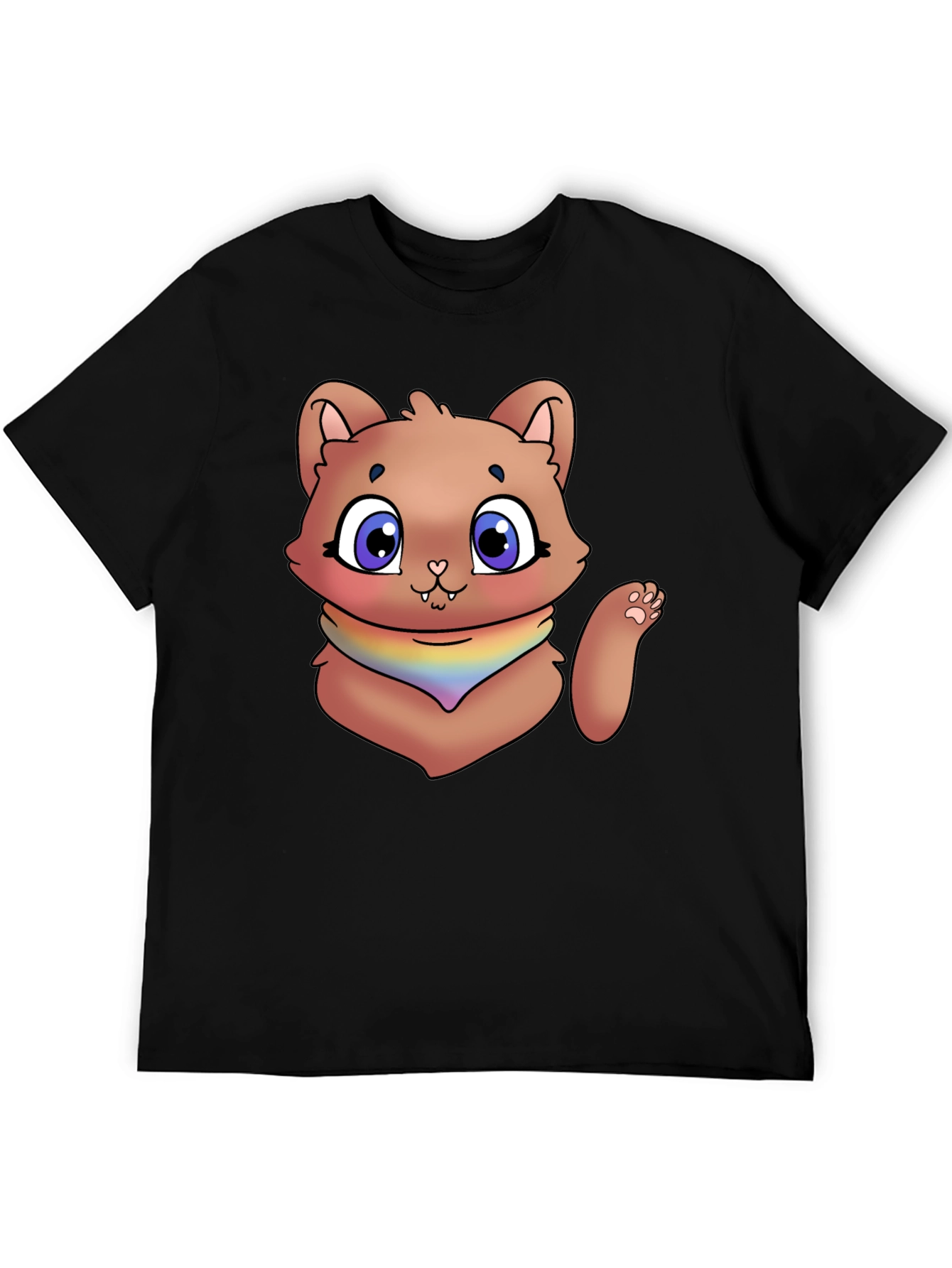 Black Cartoon Cat T-Shirt view 5
