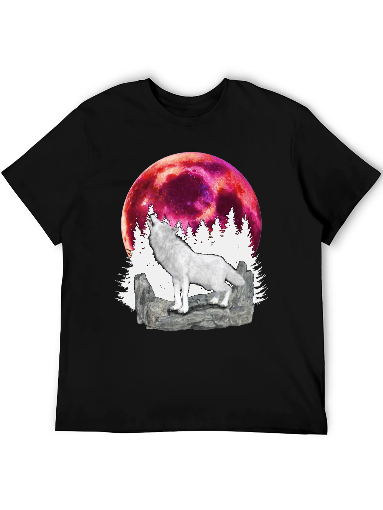 Black Wolf Moon Graphic T-Shirt view 5