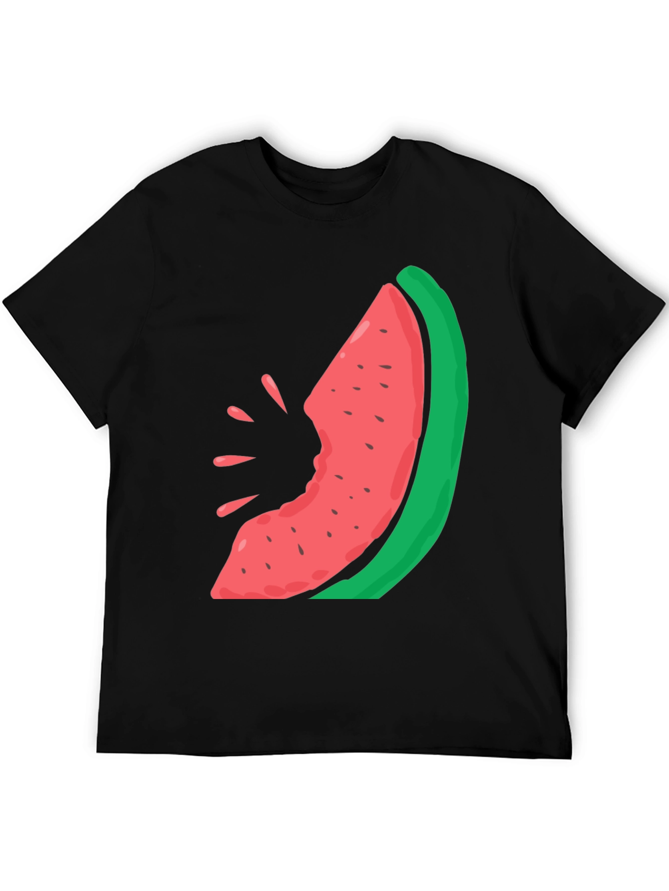 Black Watermelon Bite Graphic Tee - Casual Summer Style view 5