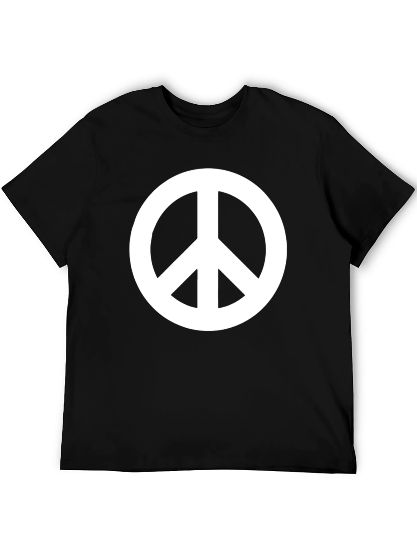 Black Peace Sign Graphic Black T-Shirt view 5
