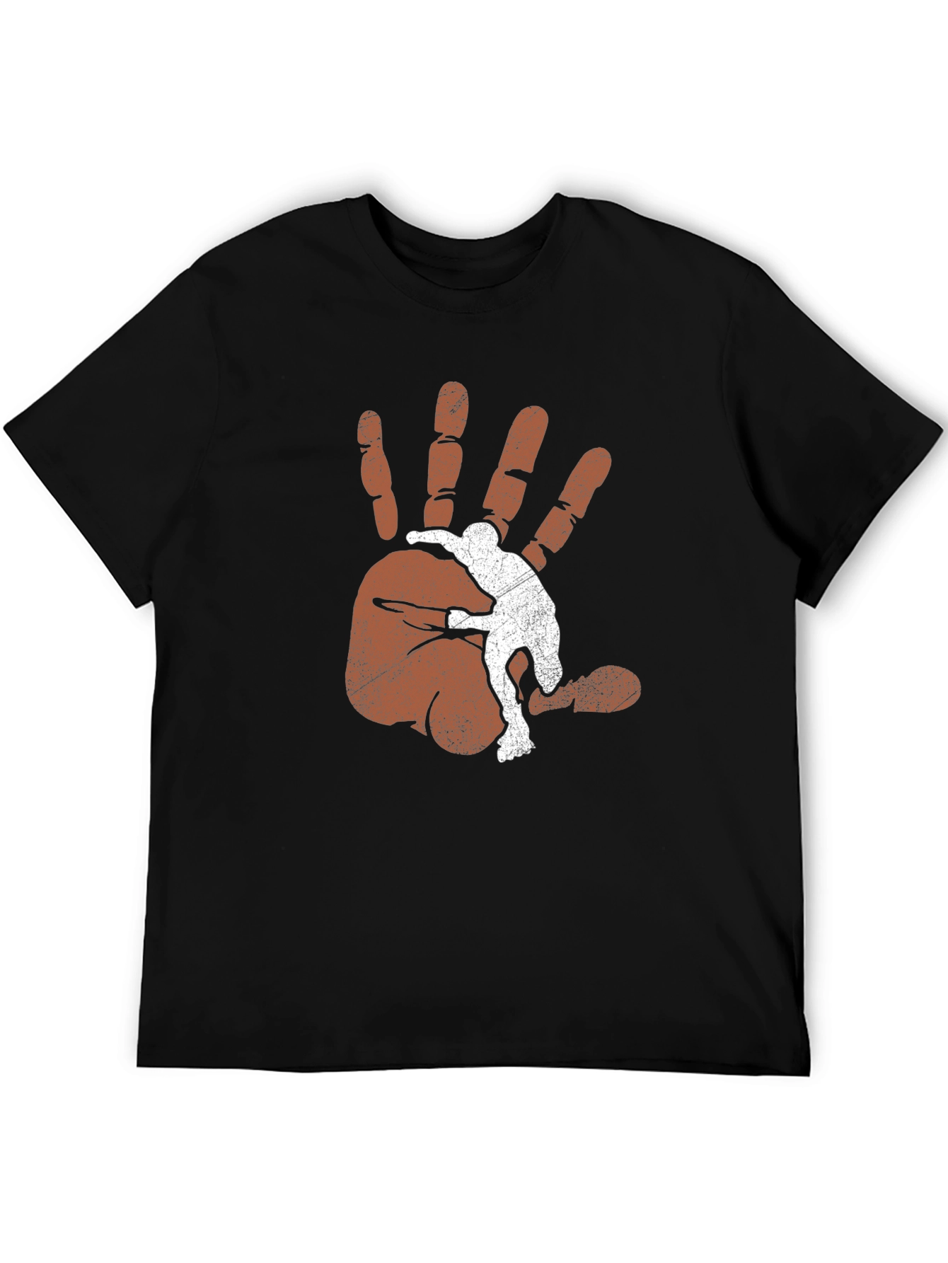 Black Man's Graphic Tee - Hand Print Design view 5