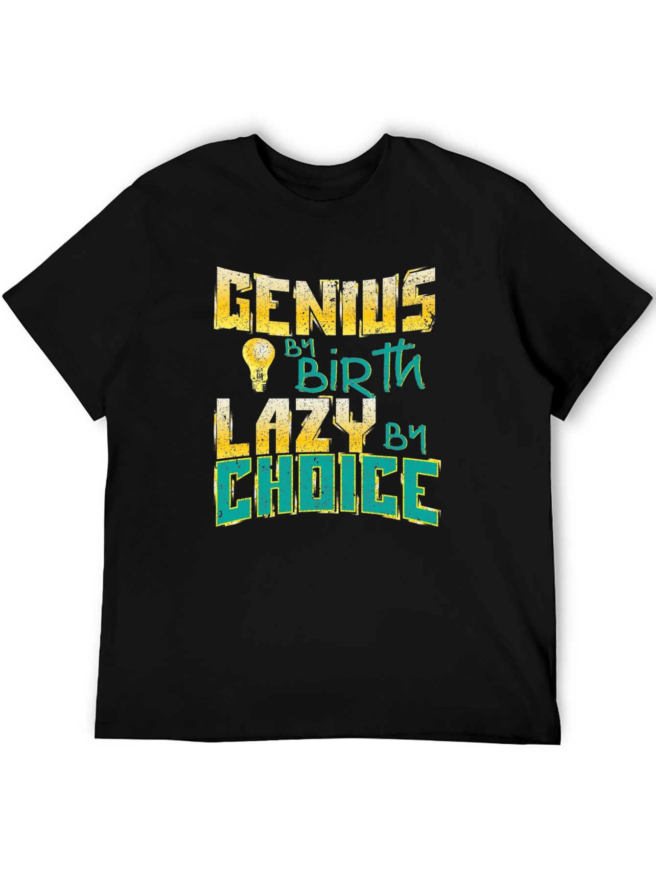 Black Genius By Birth Lazy By Choice Black T-Shirt view 5