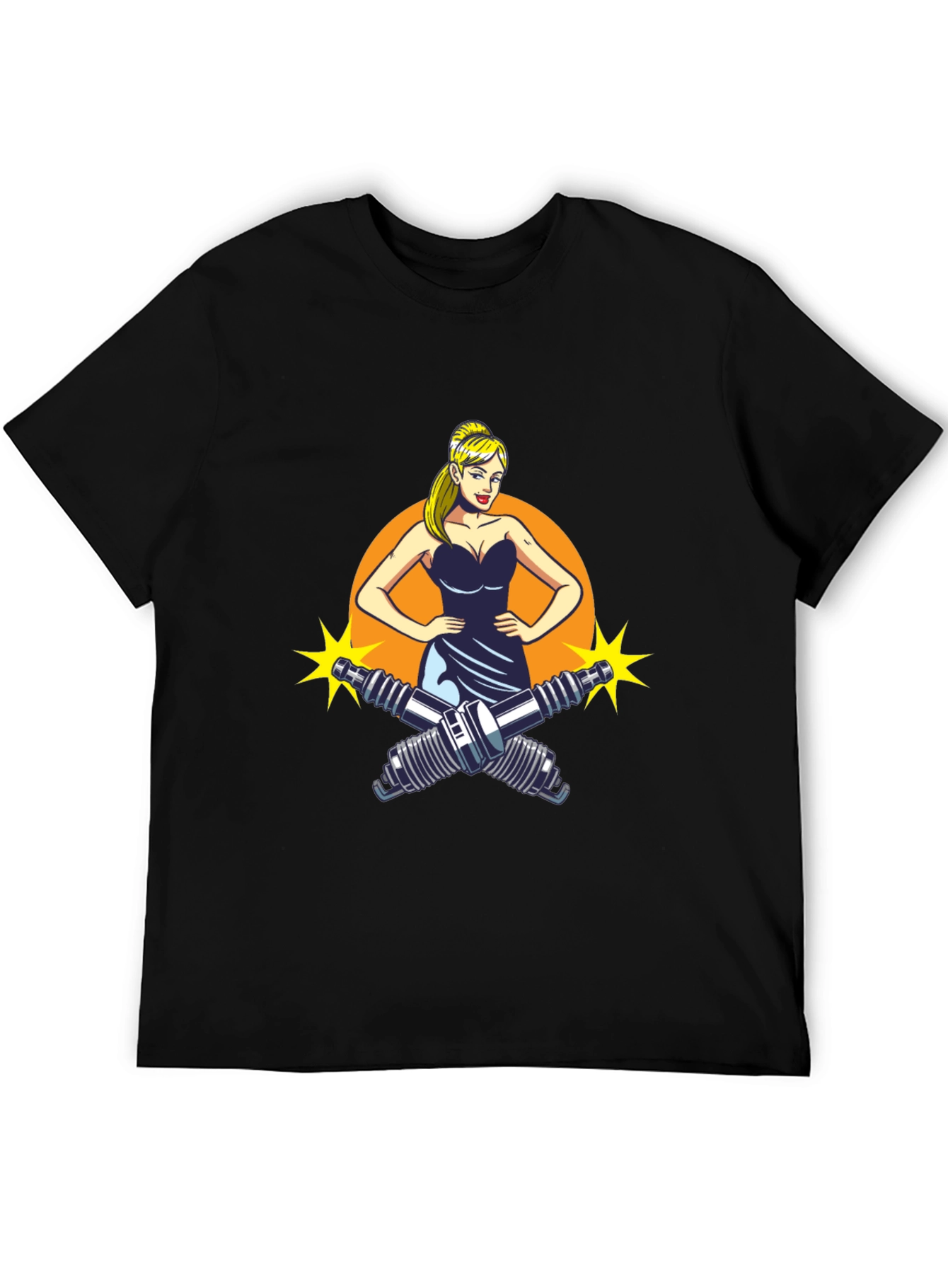 Black Cool Mechanic Girl T-Shirt view 5