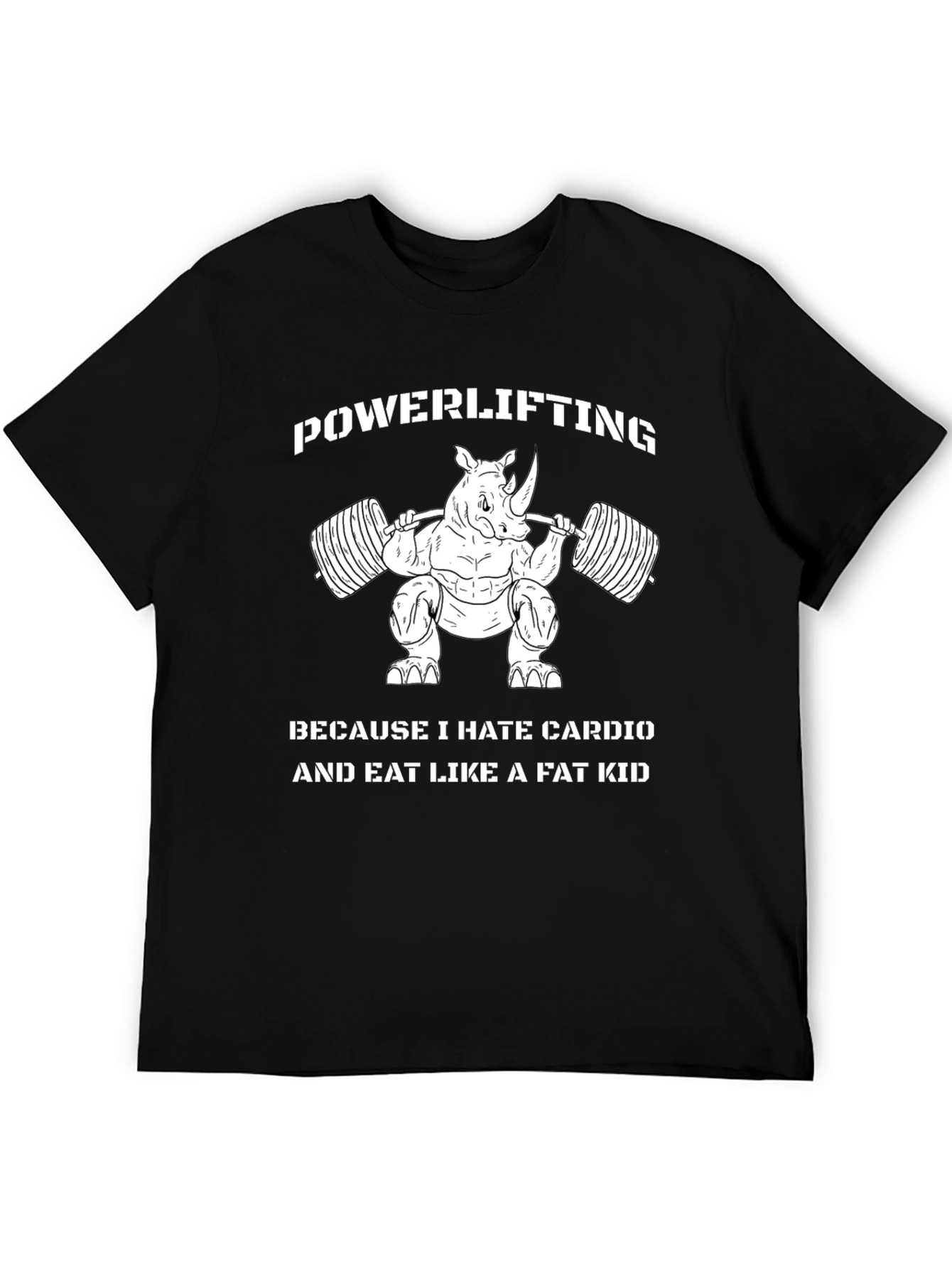 Black Powerlifting Rhino Black T-Shirt view 5