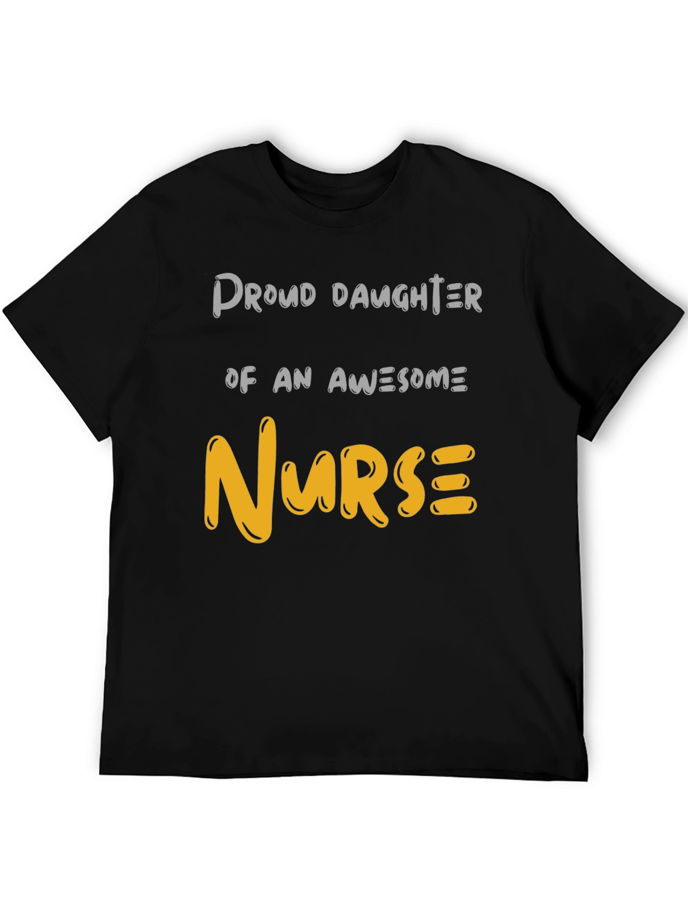 Black Proud Daughter Nurse T-Shirt view 5