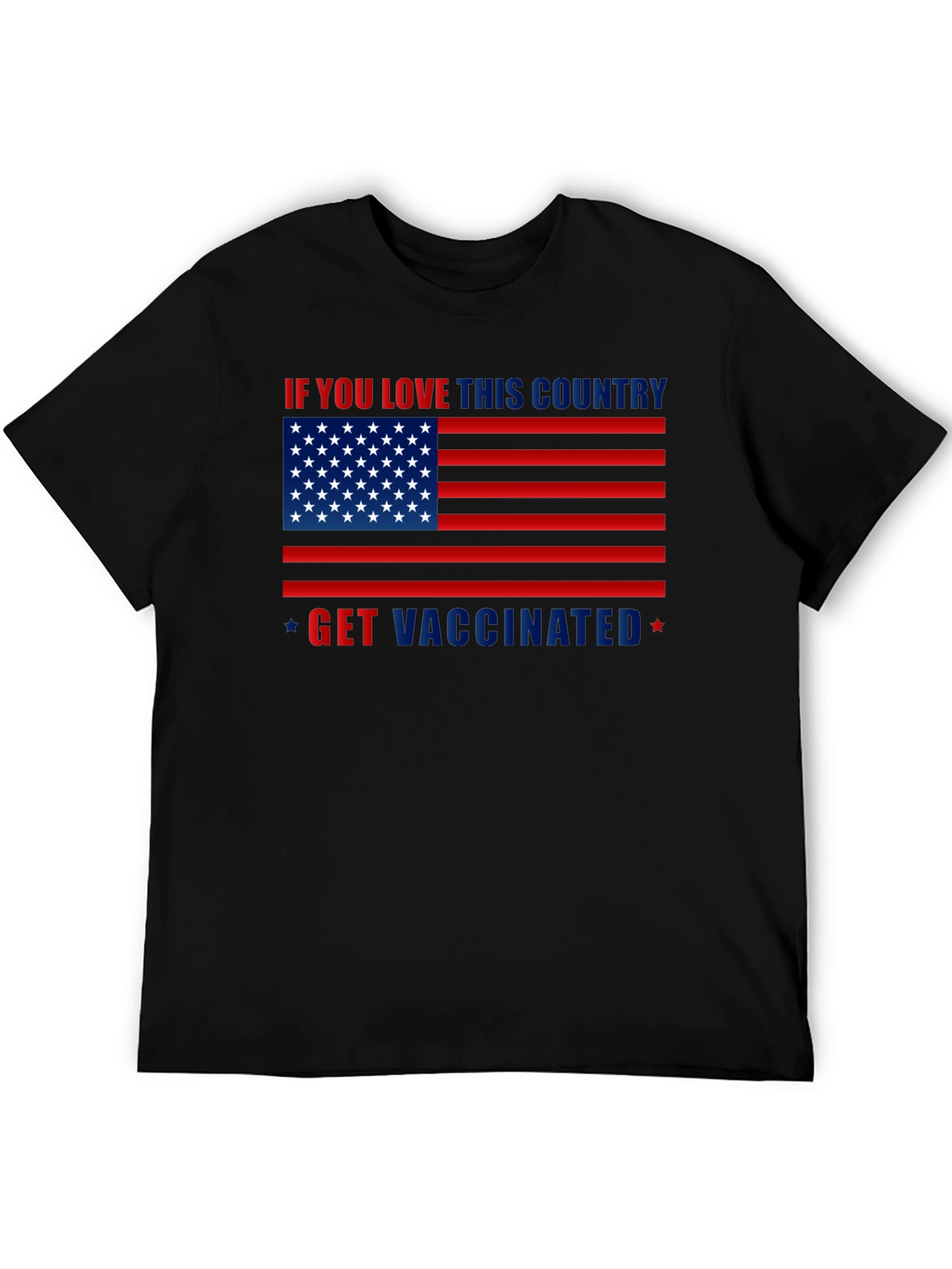 Black Patriotic Vaccination T-Shirt view 5