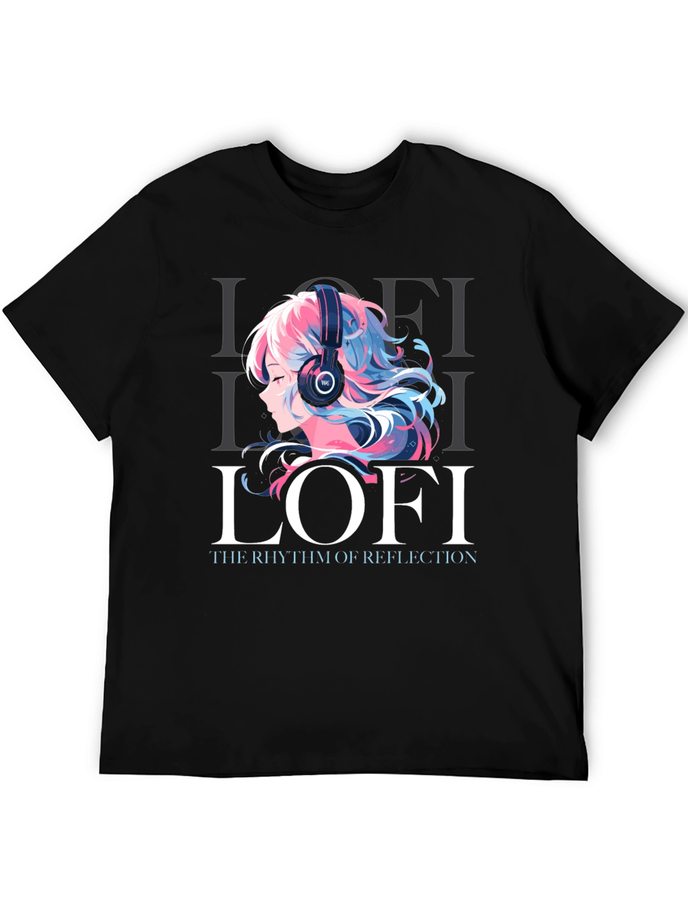 Black Lofi Anime Girl Graphic Tee - Comfortable Unisex T-Shirt view 5