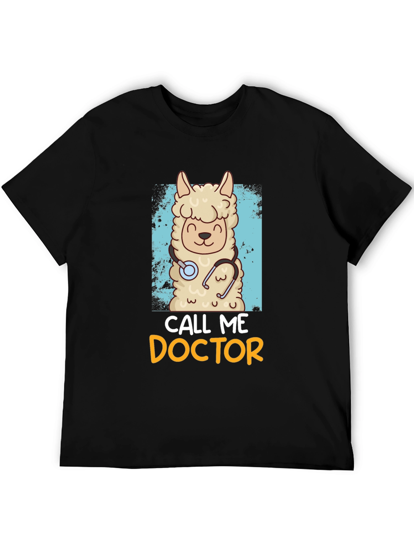 Black Call Me Doctor Llama Graphic Tee view 5