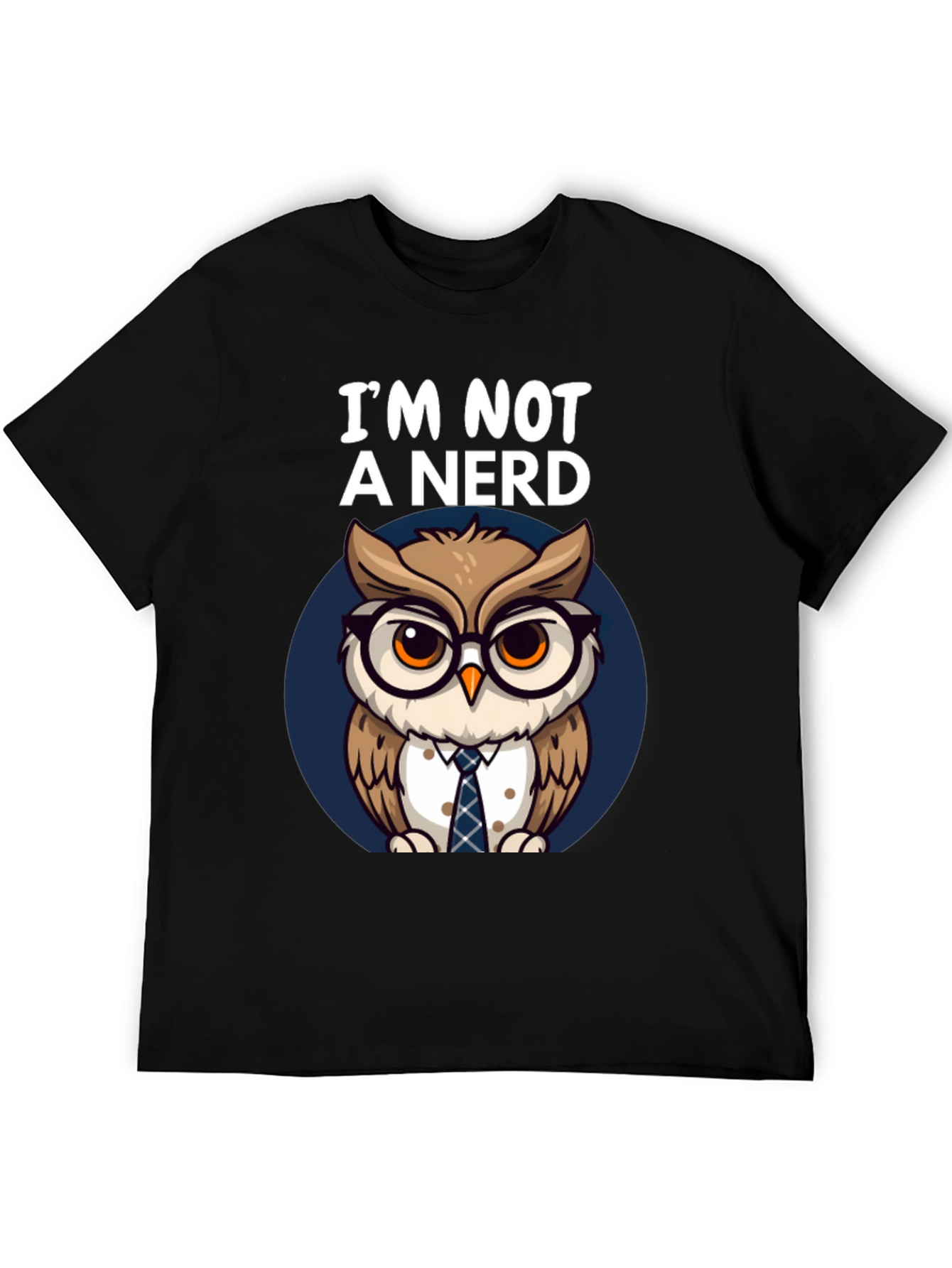 Black I'm Not A Nerd Owl T-Shirt view 5