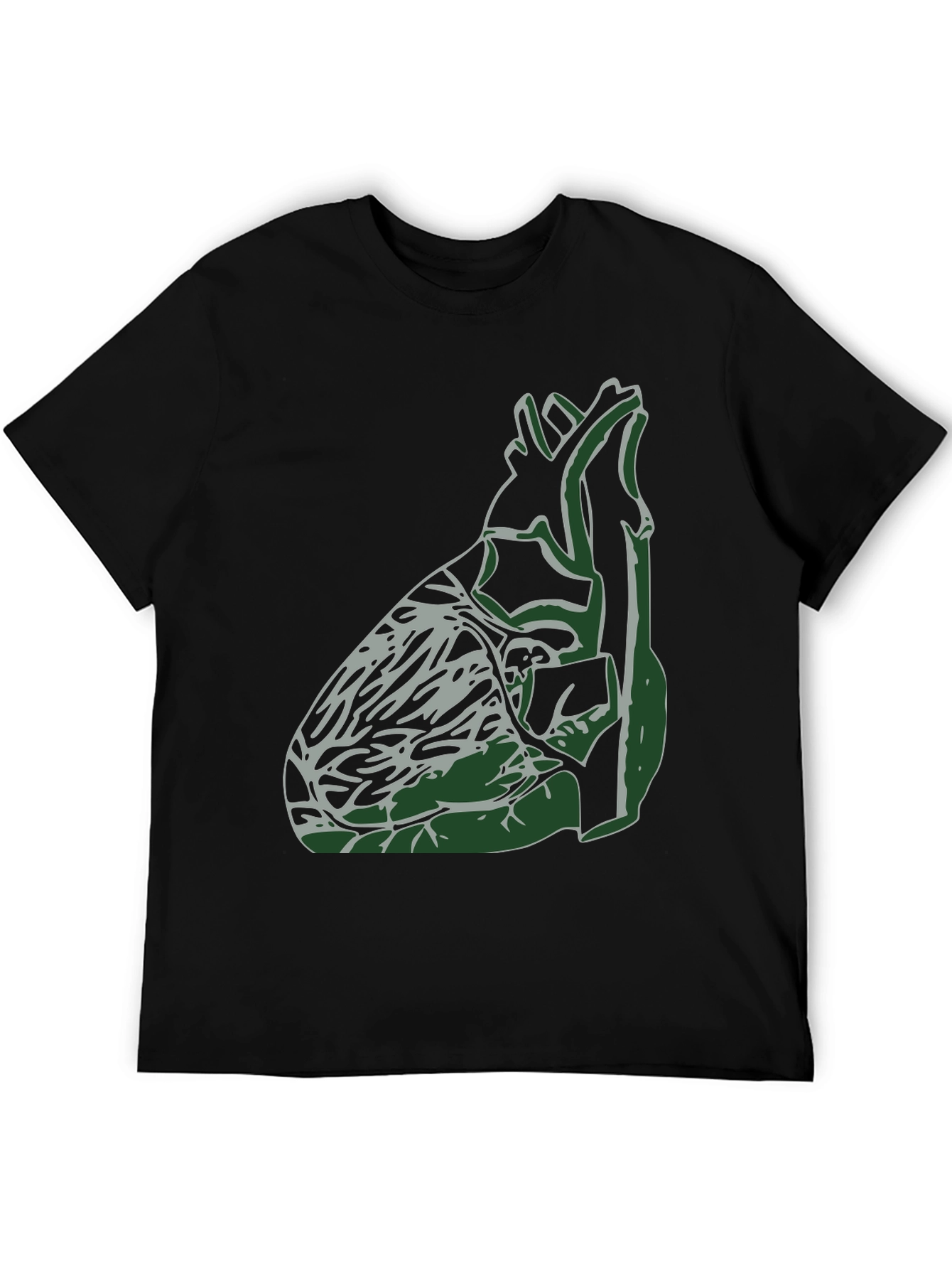 Black Anatomical Heart Graphic Tee - Unique Design view 5