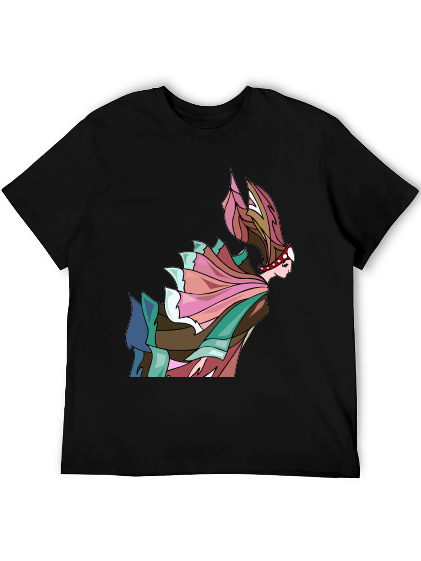 Black Abstract Art Woman T-Shirt view 5