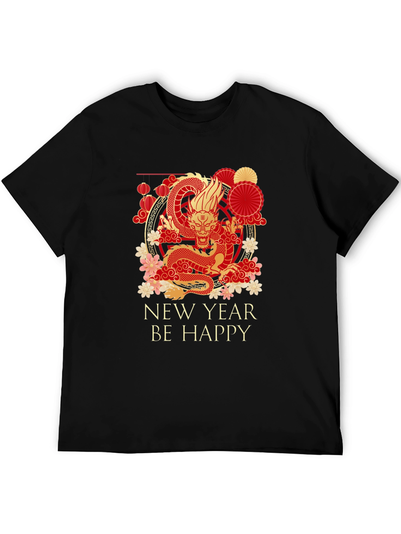 Black Chinese Dragon New Year T-Shirt view 5