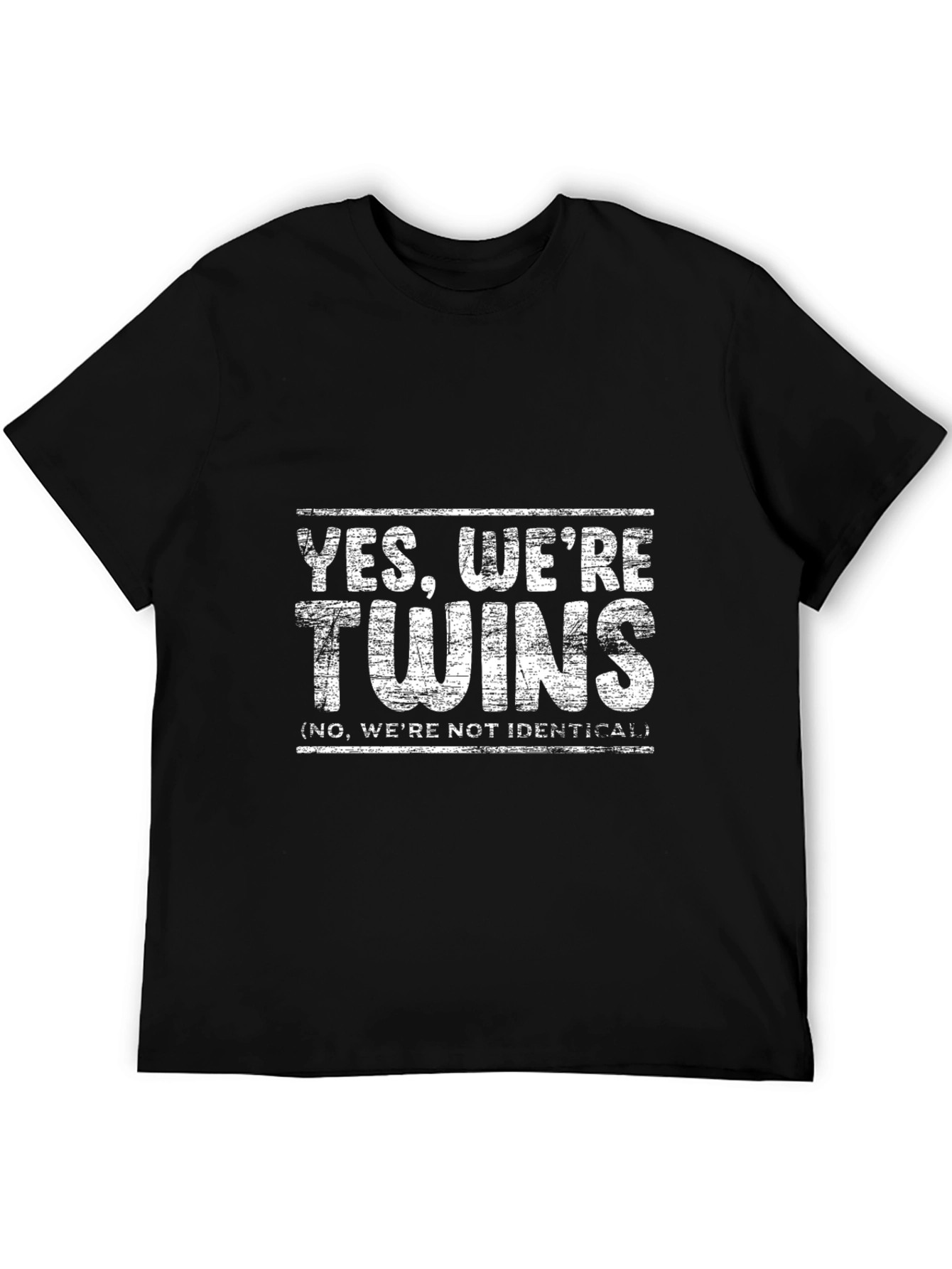 Black Yes, We're Twins Graphic T-Shirt view 5