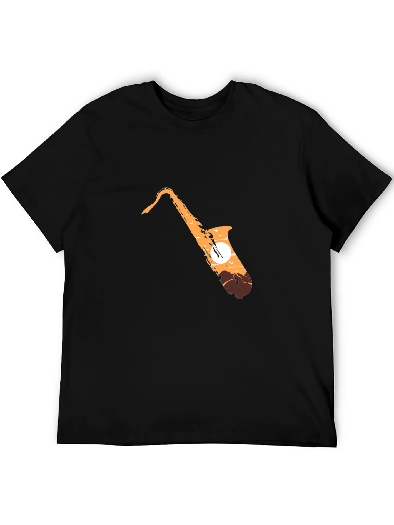 Black Saxophone Sunset Graphic T-Shirt - Stylish Music Lover Tee view 5