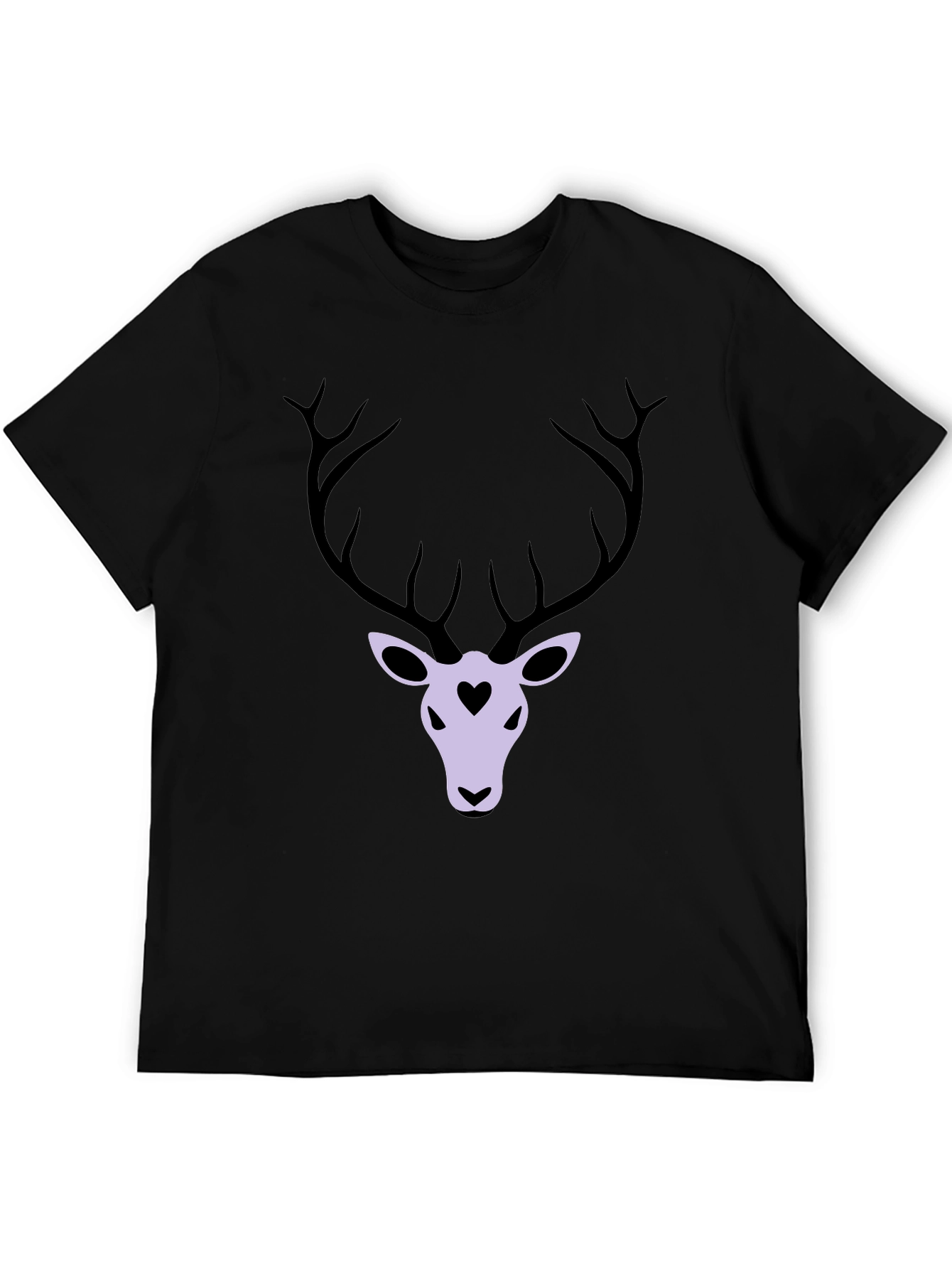 Black Deer Heart Graphic T-Shirt - Black view 5