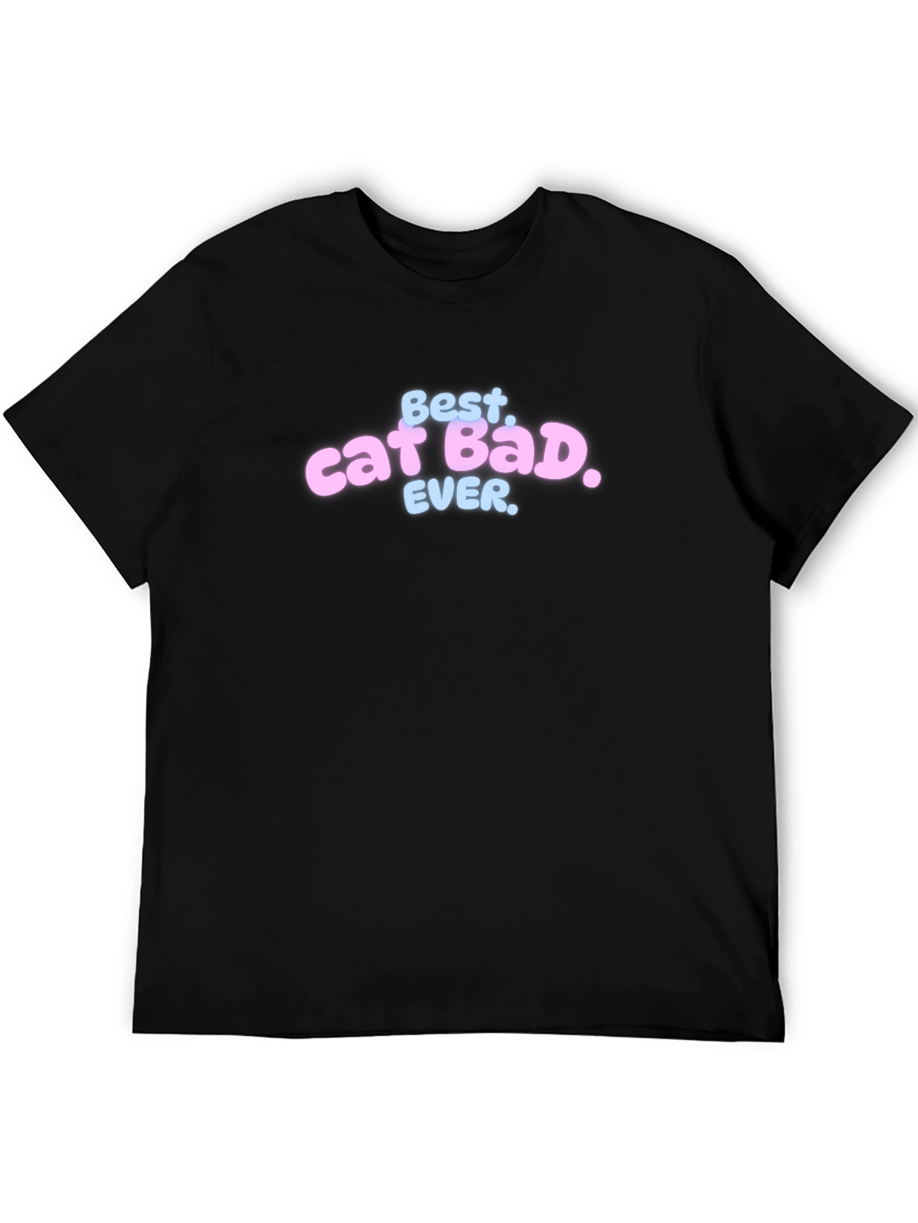 Black Best Cat Dad Ever Black T-Shirt view 5