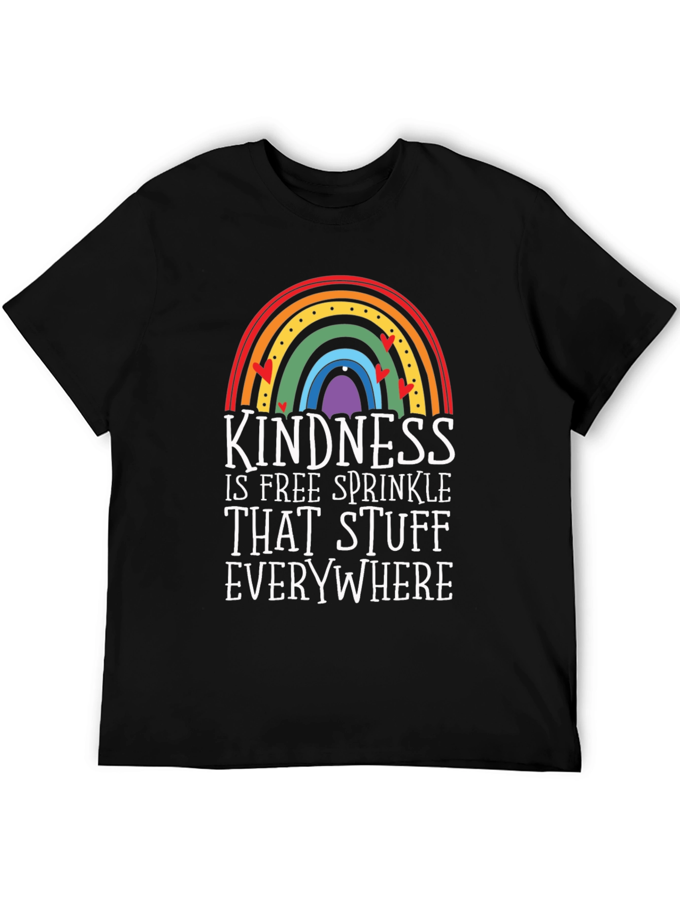 Black Kindness Rainbow Graphic Tee view 5