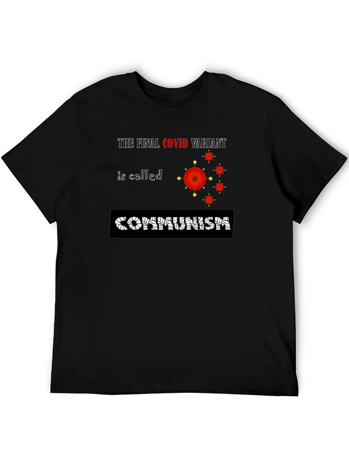 Black COVID Communism Black Graphic Tee view 5