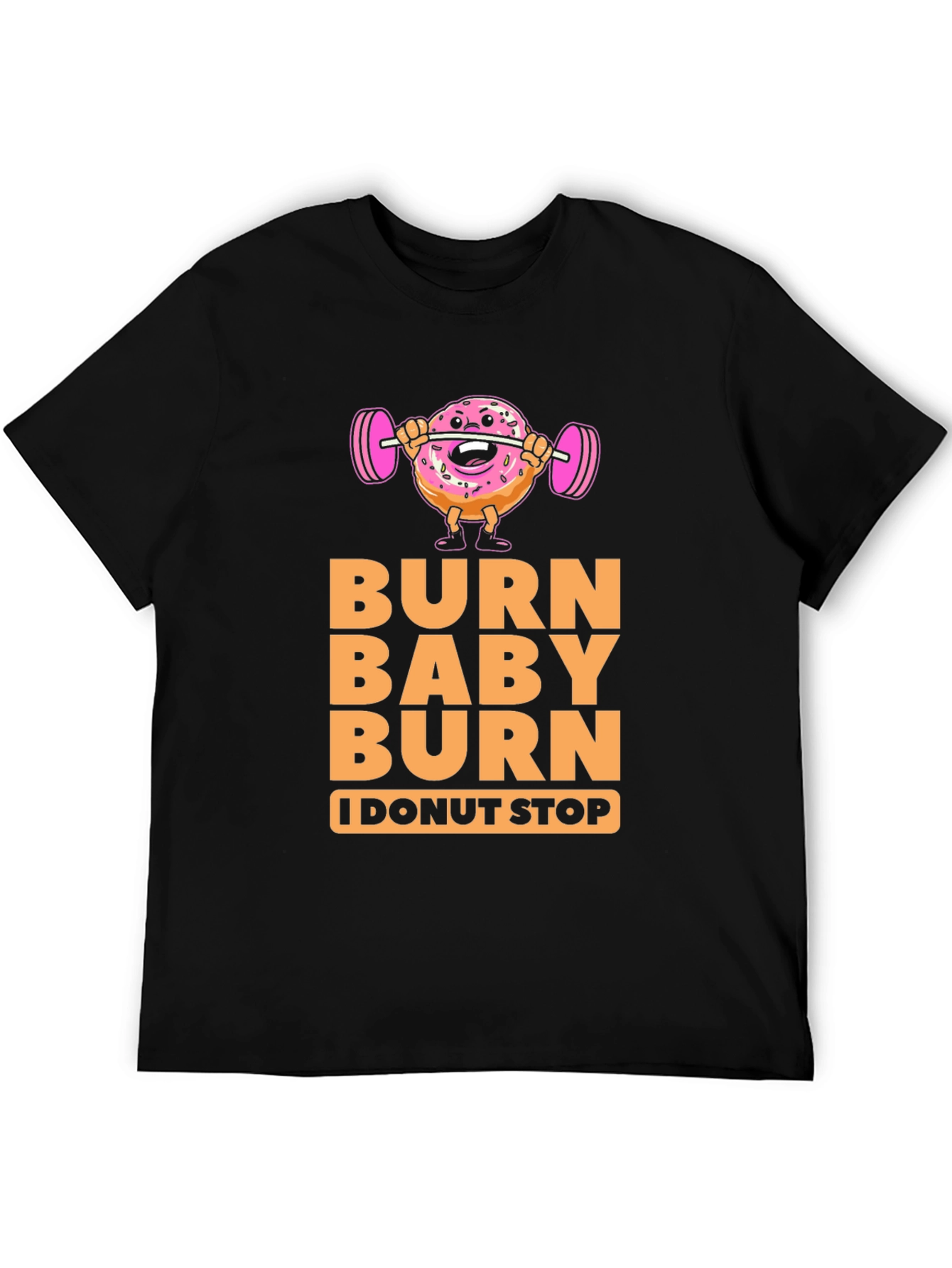Black Burn Baby Burn Donut Workout T-Shirt view 5