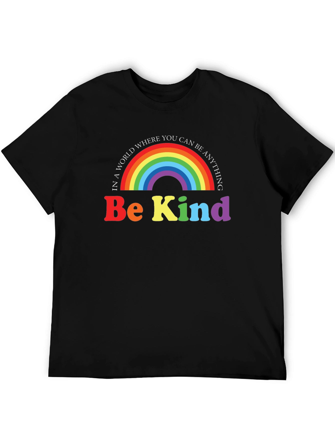 Black Be Kind Rainbow Graphic Tee view 5